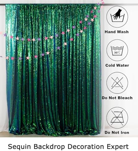 7FTx7FT Iridescent Green Sequin Backdrop, alternate view 6