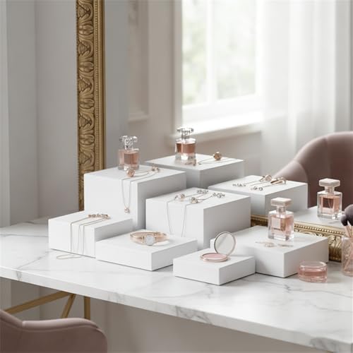 7PCS Buffet Risers, Acrylic Food Risers for Buffet Table, Nesting Risers Display Stand Shelf for Party Catering, alternate