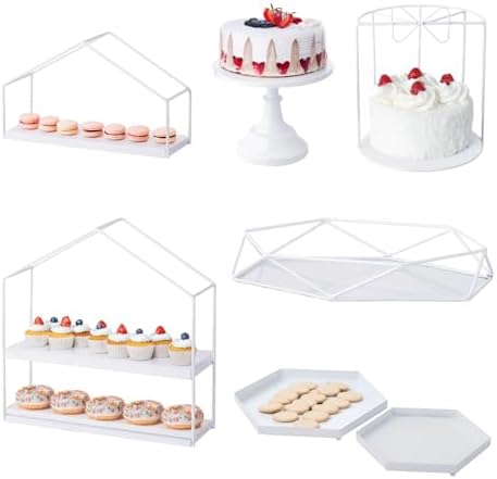 7PCS Gold Cake Stand Set, Dessert Table Display Set, Metal Cupcake Stand, Cupcake Holder Fruit Candy Plate