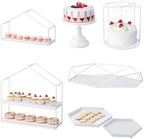 7PCS Gold Cake Stand Set, Dessert Table Display Set, Metal Cupcake Stand, Cupcake Holder Fruit Candy Plate