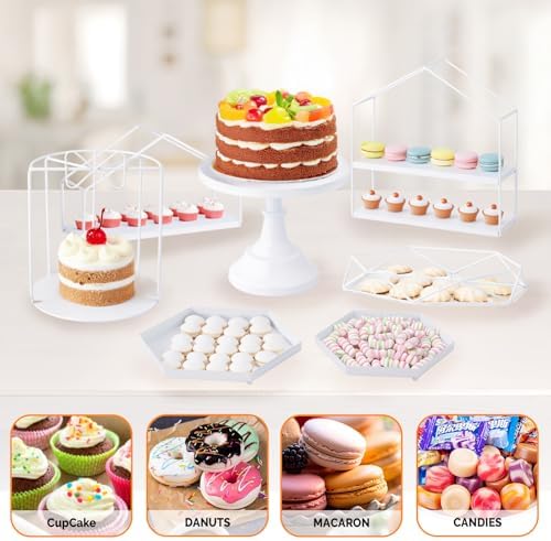 7PCS Gold Cake Stand Set, Dessert Table Display Set, Metal Cupcake Stand, Cupcake Holder Fruit Candy Plate, alternate view 5