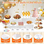 7Pcs White Acrylic Buffet Risers with Mini Sign and Marker, Food Display Risers for Party Catering Dessert, alternate view 6