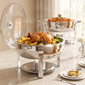 7QT Chafing Dishes for Buffet 2 Pack Silver Round Chafer Set