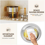 7QT Round Chafing Dishes for Buffet, 2 Pack Gold Chafer Set, alternate view 6