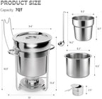 7QT Soup Chafer for Buffet 4 Pack,100% Pre-Installed Stainless Steel Soup Warmer with Upgraded Lid Holder &, alternate view 2