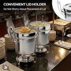 7QT Soup Chafer for Buffet 4 Pack,100% Pre-Installed Stainless Steel Soup Warmer with Upgraded Lid Holder &, alternate view 5