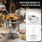 7QT Soup Chafer for Buffet 4 Pack,100% Pre-Installed Stainless Steel Soup Warmer with Upgraded Lid Holder &, alternate view 6