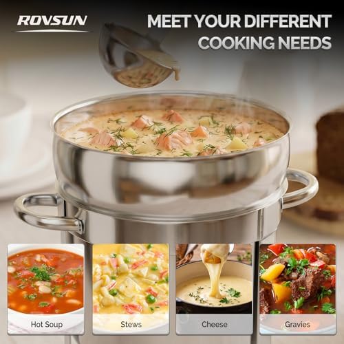 7QT Soup Chafer for Buffet 4 Pack,100% Pre-Installed Stainless Steel Soup Warmer with Upgraded Lid Holder &, alternate view 7