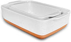 7x11in & Loaf Baking Dishes - Porcelain Casserole & Bakeware, Oven-to-Table, Freezer Safe - Set of 2, White in