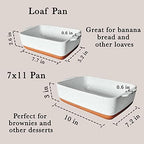 7x11in & Loaf Baking Dishes - Porcelain Casserole & Bakeware, Oven-to-Table, Freezer Safe - Set of 2, White in, alternate