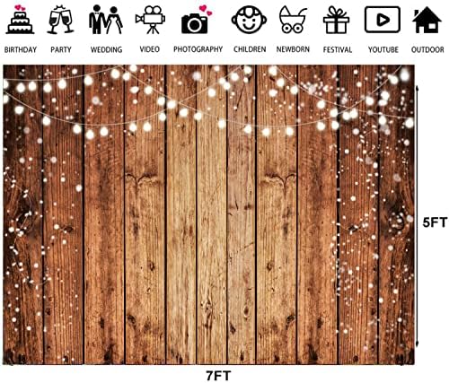 7x5ft Brown Wood Photography Backdrop Photographers Brown Photo Backdrop Retro Wood Wall Backdrop Baby Shower, alternate view
