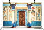 7x5ft Fabric Egyptian Backdrop Ancient Egyptian Writing Pharaoh Hieroglyphics Egypt Photography Backdrop Wall, alternate view
