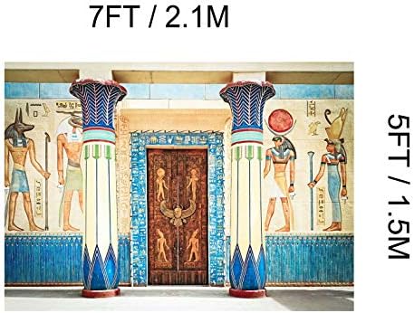 7x5ft Fabric Egyptian Backdrop Ancient Egyptian Writing Pharaoh Hieroglyphics Egypt Photography Backdrop Wall, alternate view