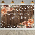 7x5ft Fall Wedding Backdrop Nothing Fancy Just Love Photography Background Rustic Fall Wedding Floral Brown Wood