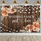 7x5ft Fall Wedding Backdrop Nothing Fancy Just Love Photography Background Rustic Fall Wedding Floral Brown Wood
