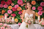 7X5ft Floral Backdrop for Photography Valentine's Day Backdrop Wedding Backdrops Spring Flower Photography, alternate view 2