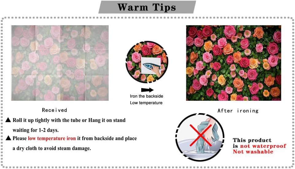 7X5ft Floral Backdrop for Photography Valentine's Day Backdrop Wedding Backdrops Spring Flower Photography, alternate view 7