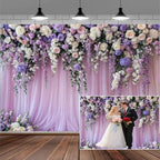 7x5ft Purple Lavender Floral Bridal Backdrop Wedding Flower Photography Backdrop for Girl Portrait Baby Shower