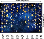 7x5ft Twinkle Twinkle Little Star Backdrops Navy Blue Galaxy Starry Night Gold Stars Photography Background for, alternate