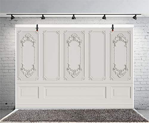 7x5ft Vintage Room Inside Backdrop European Frame Modern House French Castle Cementery Wall Retro Style Photo, alternate view