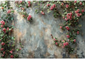 7x5ft Vinyl Old Floral Wall Photography Background Retro Texture Wall Grain Pink Rose Fairytale Birthday