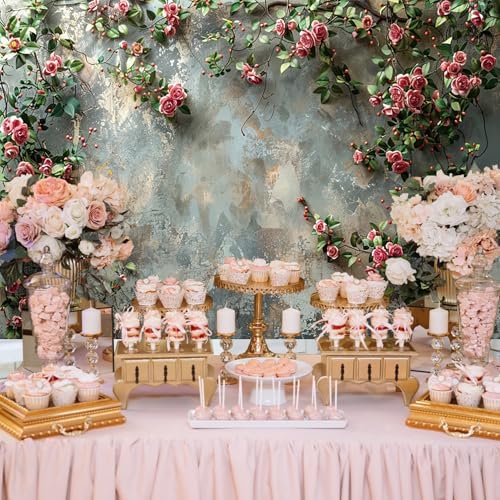 7x5ft Vinyl Old Floral Wall Photography Background Retro Texture Wall Grain Pink Rose Fairytale Birthday, alternate view 4