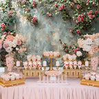 7x5ft Vinyl Old Floral Wall Photography Background Retro Texture Wall Grain Pink Rose Fairytale Birthday, alternate view 4