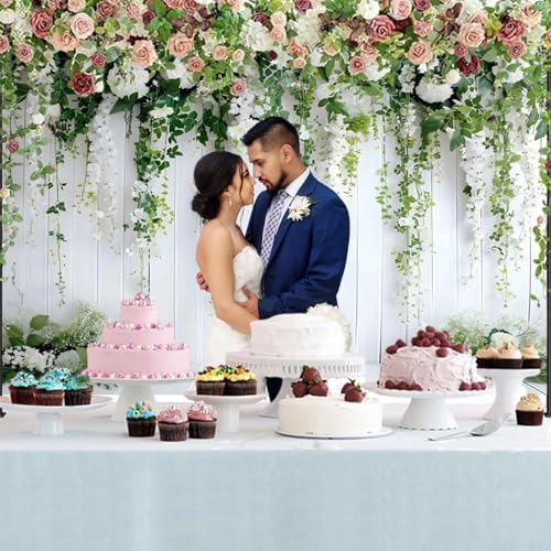 7x5ft Wedding Backdrop White Flowers Green Vines Rustic Wood Wall Photography Background Bridal Shower Birthday, alternate