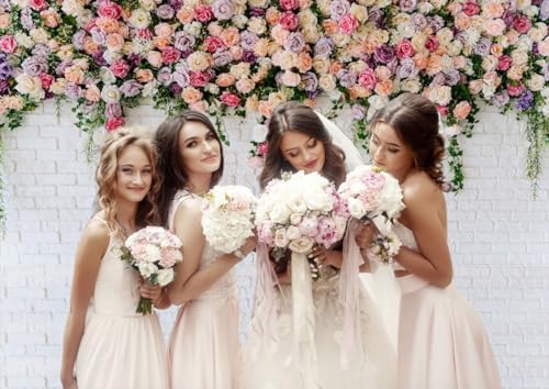 7X5FT White Brick with Flowers Backdrop Occasions Mother's Day Wedding Bridal Shower Birthday Party Banner, alternate view 4