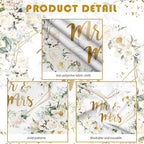 7x5ft White Floral Mr and Mrs Floral Bridal Shower Backdrop in 7x5ft in White, alternate view 6