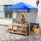 7x7 FT Pop Up Canopy with Center Lock & Sidewall, Blue in 7x7 FT in Blue, alternate view 2