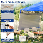 7x7 FT Pop Up Canopy with Center Lock & Sidewall, Blue in 7x7 FT in Blue, alternate view 4