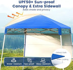 7x7 FT Pop Up Canopy with Center Lock & Sidewall, Blue in 7x7 FT in Blue, alternate view 5
