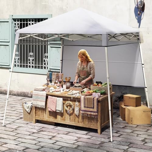 7x7 FT Pop Up Canopy with Center Lock & Sidewall, White in 7x7 FT in White, alternate view 2