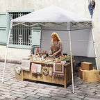 7x7 FT Pop Up Canopy with Center Lock & Sidewall, White in 7x7 FT in White, alternate view 2