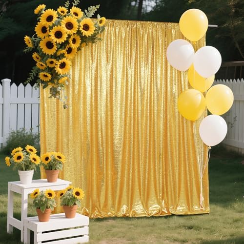 7x7ft Gold Sequin Backdrop for Photography Shimmer in 7FT x 7FT in Gold, alternate view 5