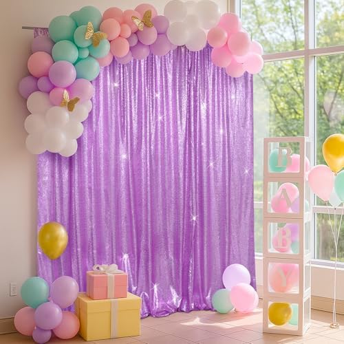 7x7ft Lavender Sequin Backdrop for Photography Shimmer in 7FT x 7FT in Lavender, alternate view 2