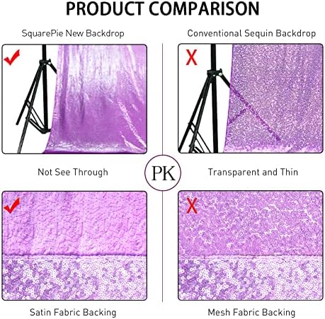 7x7ft Lavender Sequin Backdrop for Photography Shimmer in 7FT x 7FT in Lavender, alternate view 3