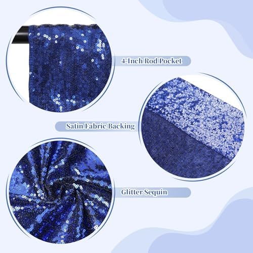7x7ft Navy Blue Sequin Backdrop for Photography Shimmer in 7FT x 7FT in Navy Blue, alternate view 6