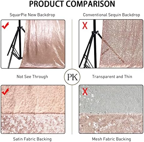 7x7ft Rose Gold Sequin Backdrop for Photography Shimmer in 7FT x 7FT in Rose Gold, alternate view 3