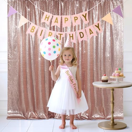 7x7ft Rose Gold Sequin Backdrop for Photography Shimmer in 7FT x 7FT in Rose Gold, alternate view 5