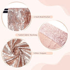 7x7ft Rose Gold Sequin Backdrop for Photography Shimmer in 7FT x 7FT in Rose Gold, alternate view 6