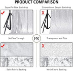 7x7ft Silver Sequin Backdrop for Photography Shimmer in 7FT x 7FT in Silver, alternate view 2