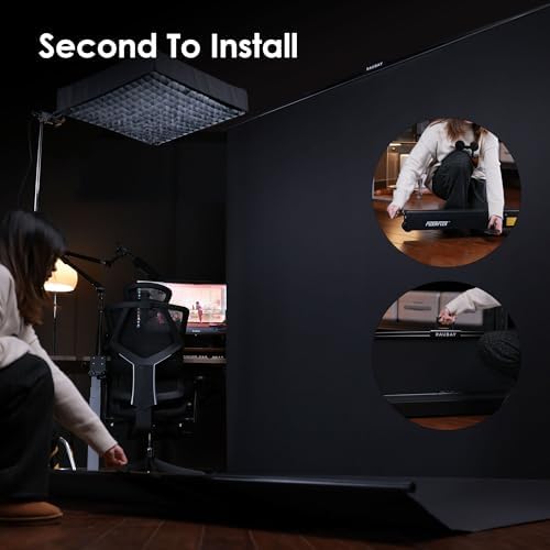 7x7x7 ft Collapsible Black Screen - FloorFlex with Stand in 7x7x7 ft, alternate view 2