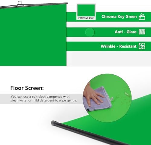 7x7x7 ft Collapsible Green Screen - FloorFlex Chroma Key Background in 7x7x7 ft, alternate view 4