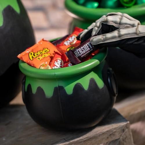 8" - 15" Black Plastic Cauldrons with Green Ooze Rim - 3 Pc., alternate view 6