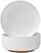8.25" Melamine Deep Plates Set of 6-28oz Melamine Large Salad Bows, Serving Bowls for Cereal, Fruit, Soup, Deep