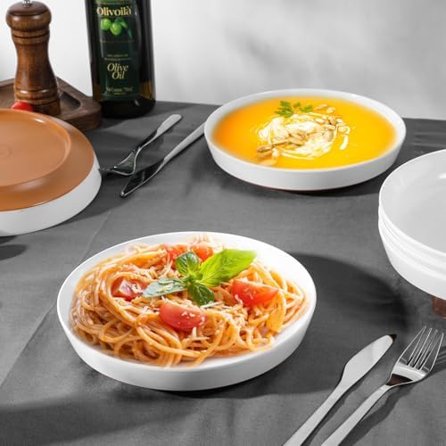 8.25" Melamine Deep Plates Set of 6-28oz Melamine Large Salad Bows, Serving Bowls for Cereal, Fruit, Soup, Deep, alternate