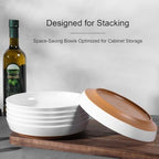 8.25" Melamine Deep Plates Set of 6-28oz Melamine Large Salad Bows, Serving Bowls for Cereal, Fruit, Soup, Deep, alternate