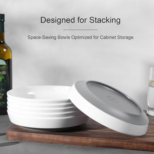 8.25" Melamine Pasta Bowls Set of 6-28oz Melamine Large Salad Bows, Durable Serving Bowls for Cereal, Fruit, alternate view 5